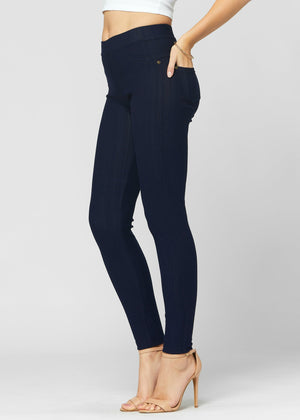 Ava Full Length Premium Stretch Everyday Jeggings - Indigo Blue