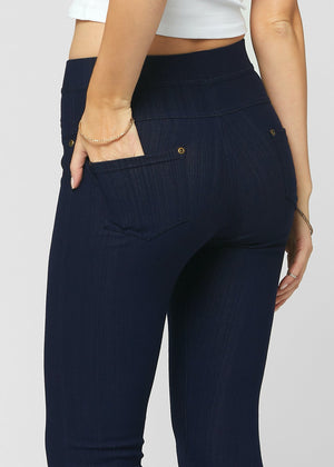 Ava Full Length Premium Stretch Everyday Jeggings - Indigo Blue