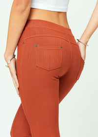 Ava Full Length Premium Stretch Everyday Jeggings - Rust