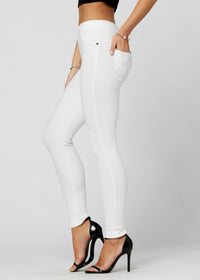 Ava Full Length Premium Stretch Everyday Jeggings - Off White