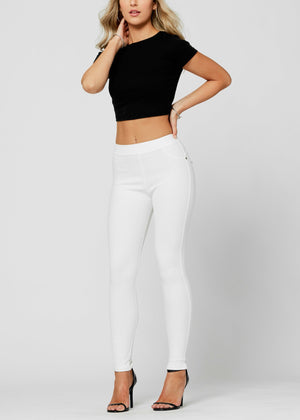 Ava Full Length Premium Stretch Everyday Jeggings - Off White