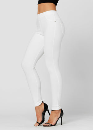 Ava Full Length Premium Stretch Everyday Jeggings - Off White