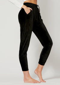 Noelle Ultra Soft Velour Joggers - Black