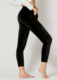 Noelle Ultra Soft Velour Joggers - Black