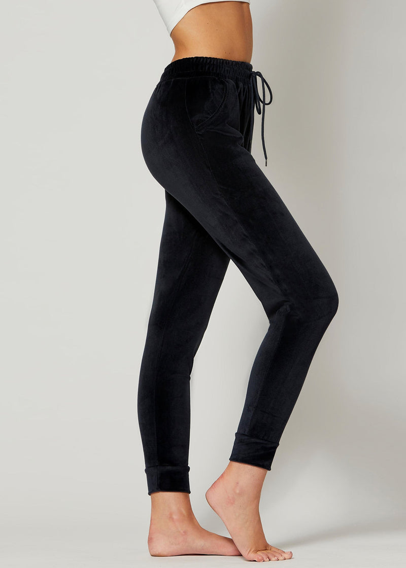 Noelle Ultra Soft Velour Joggers - Charcoal Grey