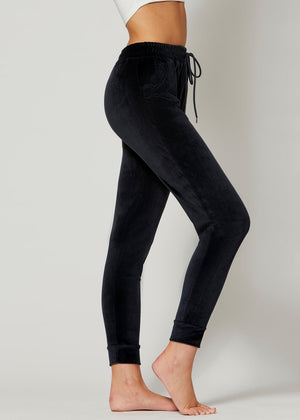 Noelle Ultra Soft Velour Joggers - Charcoal Grey