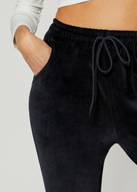 Noelle Ultra Soft Velour Joggers - Charcoal Grey