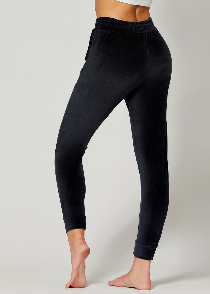 Noelle Ultra Soft Velour Joggers - Charcoal Grey