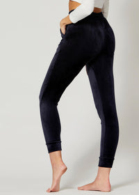Noelle Ultra Soft Velour Joggers - Navy Blue