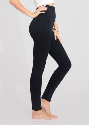 Elsa High Waisted Knit Fleece Lined Leggings - Winter Warm Leggings - Cable