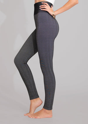 Elsa High Waisted Knit Fleece Lined Leggings - Winter Warm Leggings - Grey Dye