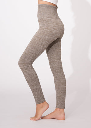 Elsa High Waisted Knit Fleece Lined Leggings - Winter Warm Leggings - Space Dye