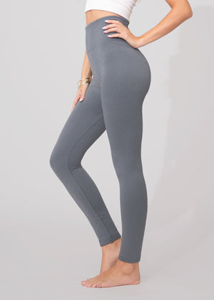 Elsa High Waisted Knit Fleece Lined Leggings - Winter Warm Leggings - Teal