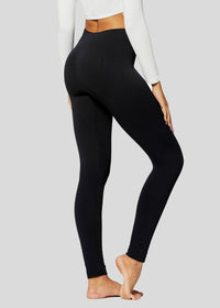 Elsa High Waisted Fleece Lined Leggings - Winter Warm Leggings - Black