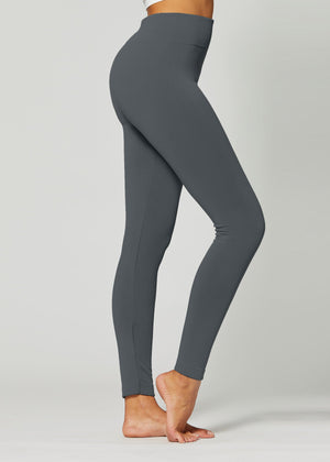 Elsa High Waisted Fleece Lined Leggings - Winter Warm Leggings - Charcoal Grey