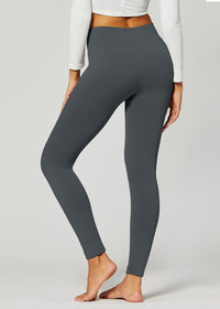 Elsa High Waisted Fleece Lined Leggings - Winter Warm Leggings - Charcoal Grey