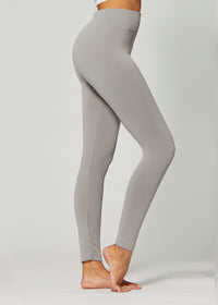 Elsa High Waisted Fleece Lined Leggings - Winter Warm Leggings - Light Grey