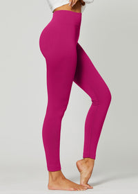 Elsa High Waisted Fleece Lined Leggings - Winter Warm Leggings - Magenta Pink