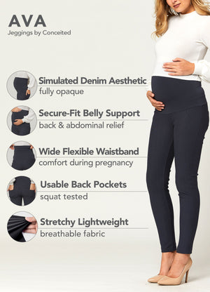 Ava Maternity Premium Stretch Everyday Jeggings - Charcoal Grey