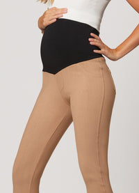 Ava Maternity Premium Stretch Everyday Jeggings - Beige Khaki