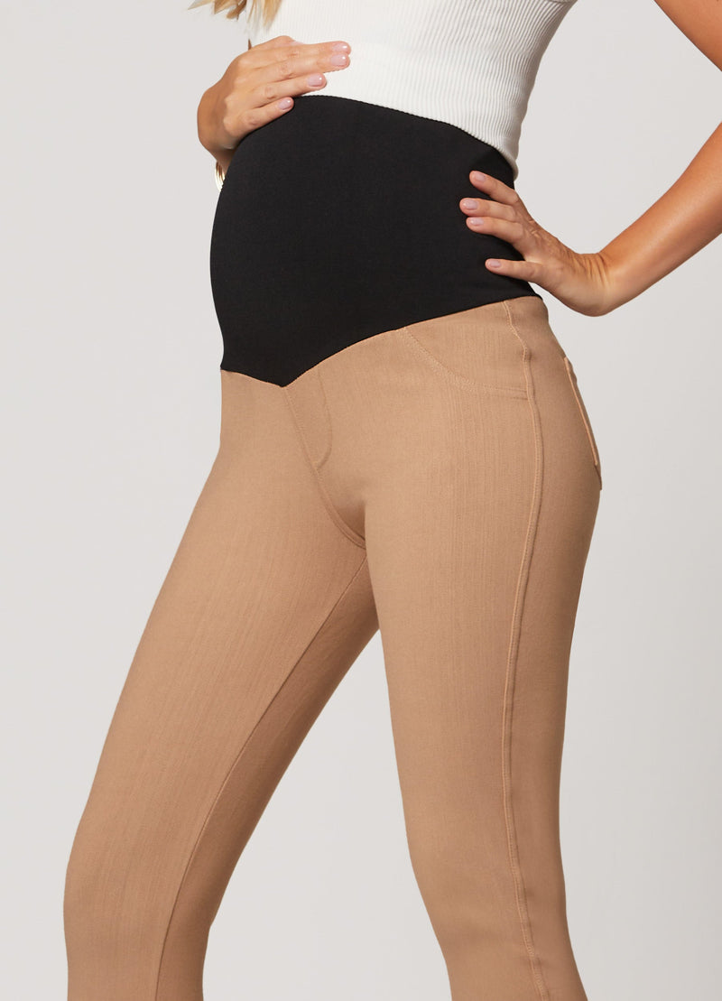 Ava Maternity Premium Stretch Everyday Jeggings - Beige Khaki