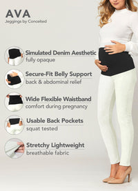 Ava Maternity Premium Stretch Everyday Jeggings - Off White