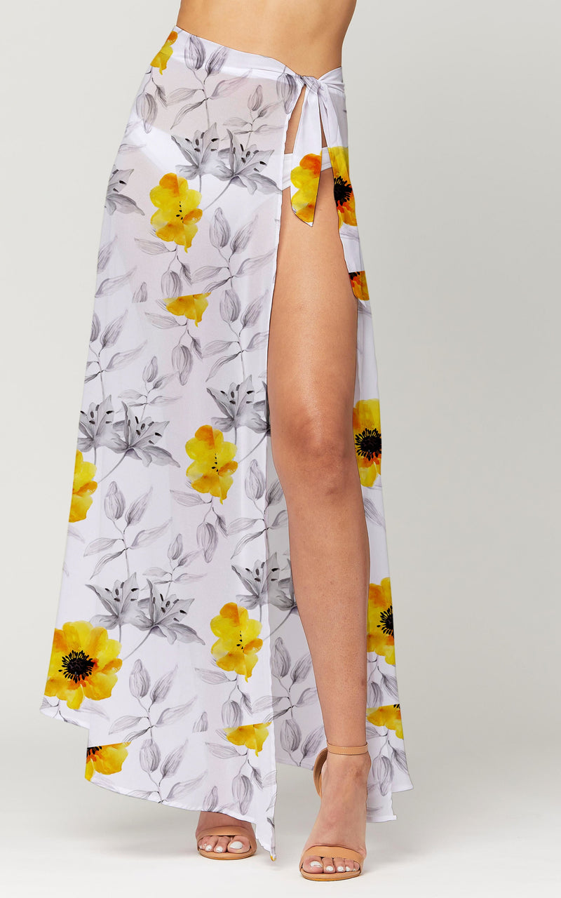 Women's Swimsuit Cover Up - Long Sarong Skirt Wrap - Blooming
