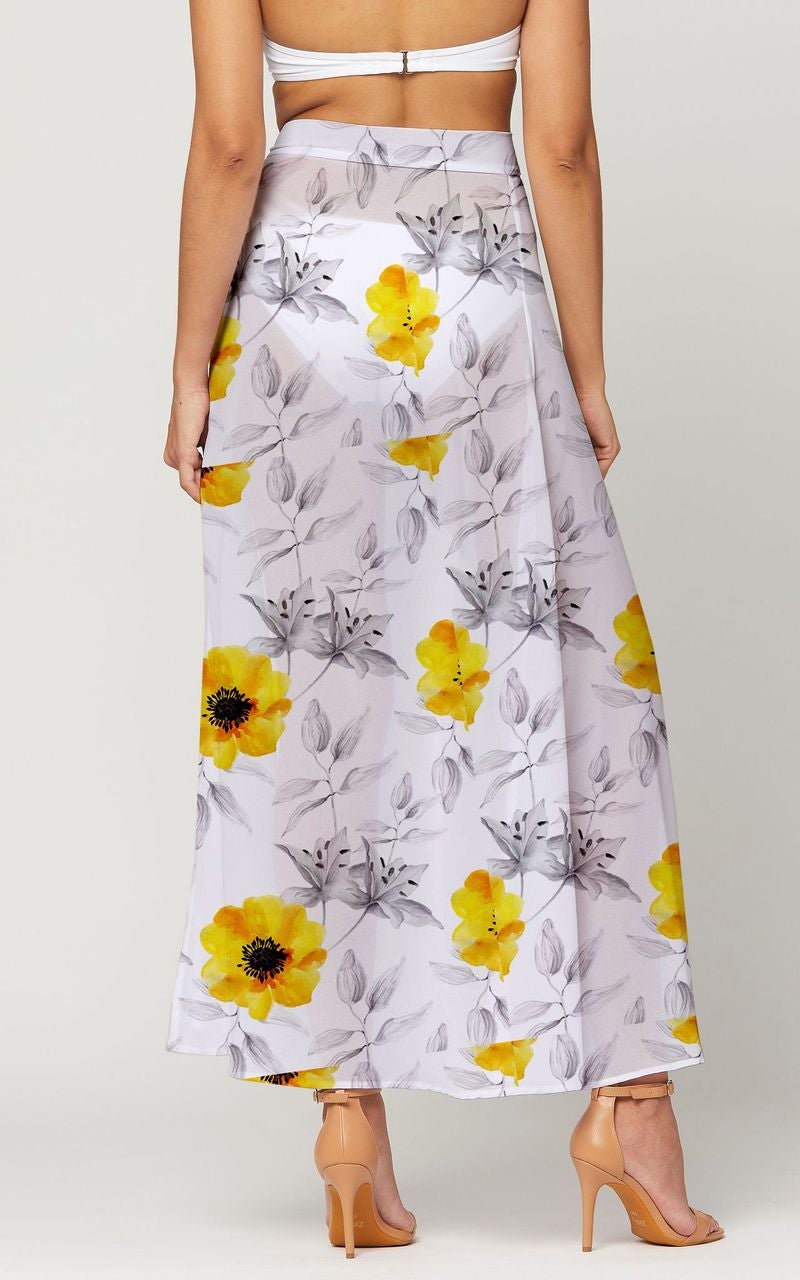 Women's Swimsuit Cover Up - Long Sarong Skirt Wrap - Blooming