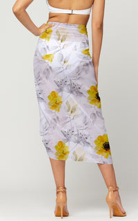 Women's Swimsuit Cover Up - Midi Sarong Skirt Wrap - Blooming