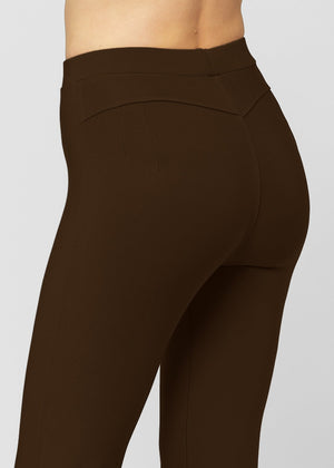 Motivate Classic High Waisted Perfect Stretch Ponte Pants - Brown
