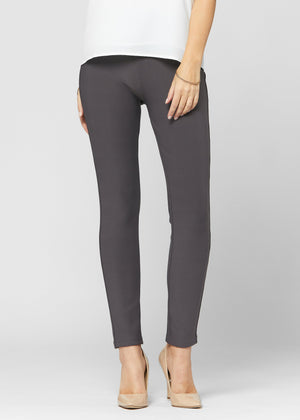 Motivate Classic High Waisted Perfect Stretch Ponte Pants - Charcoal Grey