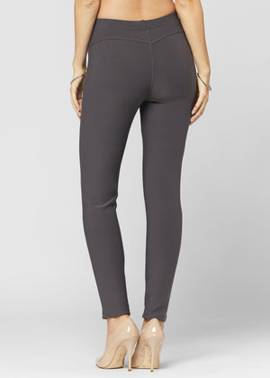 Motivate Classic High Waisted Perfect Stretch Ponte Pants - Charcoal Grey