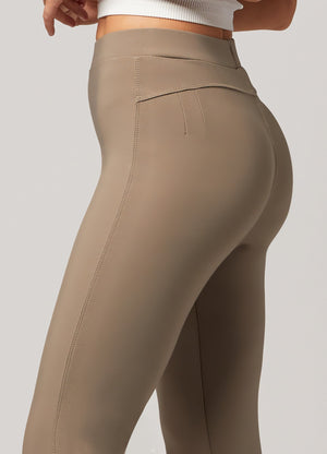 Motivate Classic High Waisted Perfect Stretch Ponte Pants - Desert