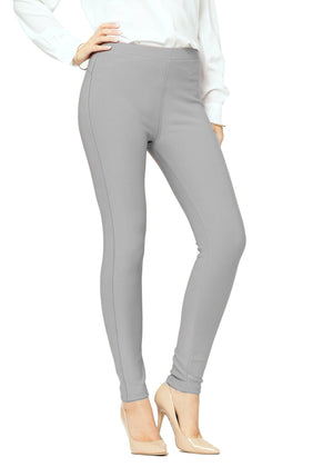 Motivate Classic High Waisted Perfect Stretch Ponte Pants - Grey