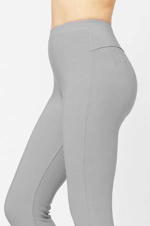 Motivate Classic High Waisted Perfect Stretch Ponte Pants - Grey