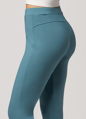 Motivate Classic High Waisted Perfect Stretch Ponte Pants - Sea Blue