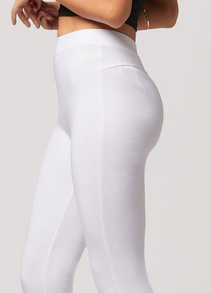 Motivate Classic High Waisted Perfect Stretch Ponte Pants - Off-White