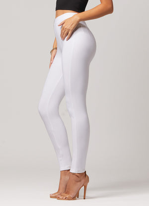 Motivate Classic High Waisted Perfect Stretch Ponte Pants - Off-White