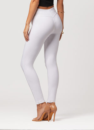 Motivate Classic High Waisted Perfect Stretch Ponte Pants - Off-White