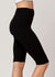 Lola Luxury Stretch Cotton High Waist Knee Bike Shorts - Black